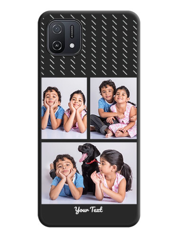 Custom Cross Dotted Pattern with 2 Image Holder  on Personalised Space Black Soft Matte Cases - Oppo A16e