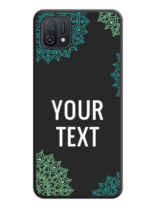 Custom Your Name with Floral Design on Space Black Custom Soft Matte Back Cover - Oppo A16e