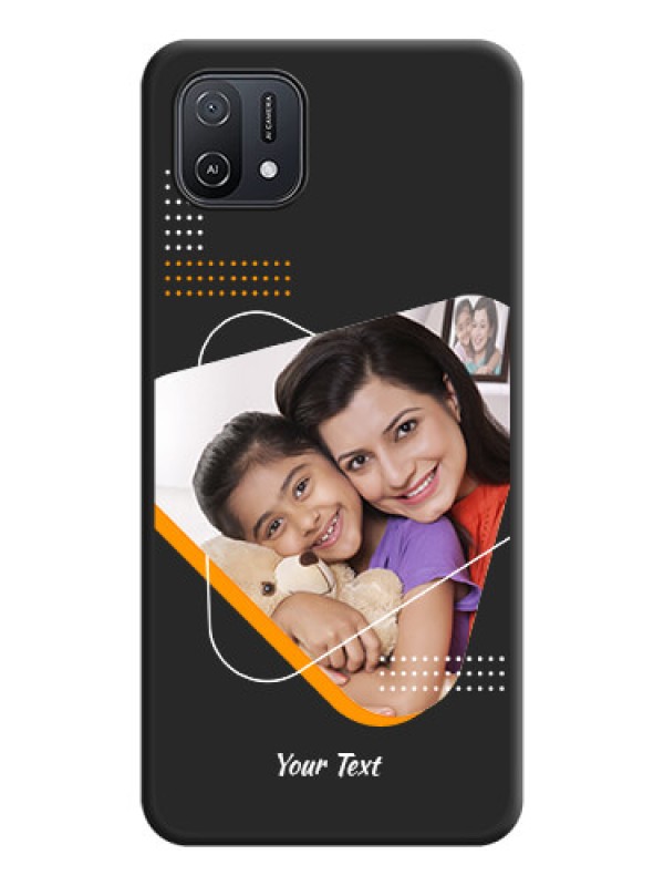 Custom Yellow Triangle on Photo on Space Black Soft Matte Phone Cover - Oppo A16e