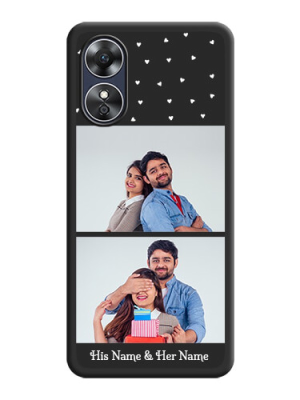 Custom Miniature Love Symbols with Name on Space Black Custom Soft Matte Back Cover - Oppo A17