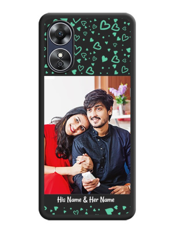 Custom Sea Green Indefinite Love Pattern on Photo on Space Black Soft Matte Mobile Cover - Oppo A17