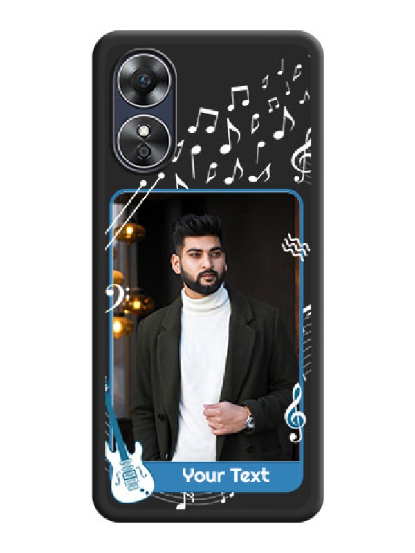 Custom Musical Theme Design with Text on Photo on Space Black Soft Matte Mobile Case - Oppo A17