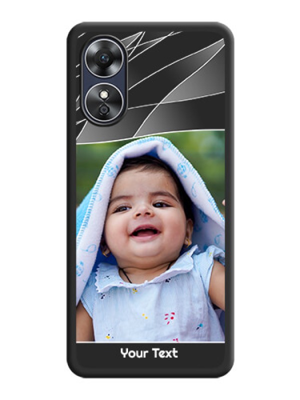 Custom Mixed Wave Lines on Photo on Space Black Soft Matte Mobile Cover - Oppo A17