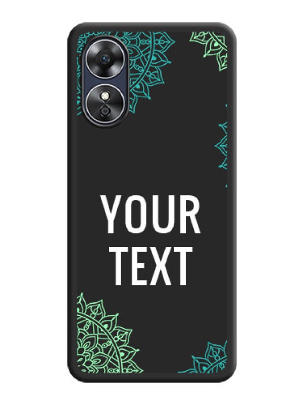 Custom Your Name with Floral Design on Space Black Custom Soft Matte Back Cover - Oppo A17