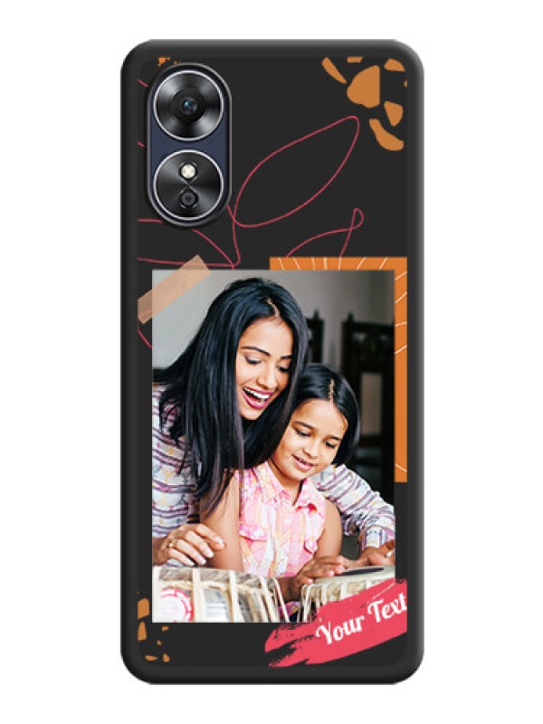 Custom Orange Photo Frame on Space Black Custom Soft Matte Phone Back Cover - Oppo A17