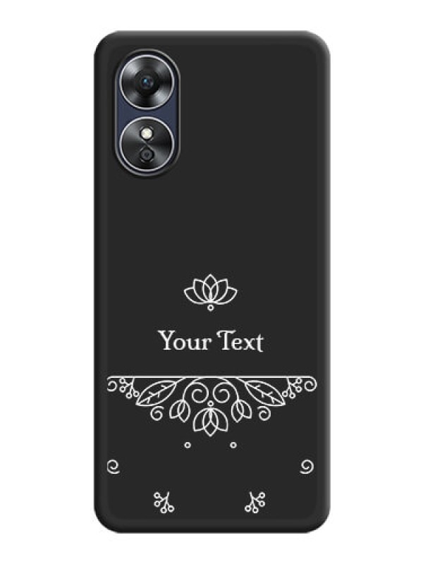Custom Lotus Garden Custom Text On Space Black Personalized Soft Matte Phone Covers -Oppo A17
