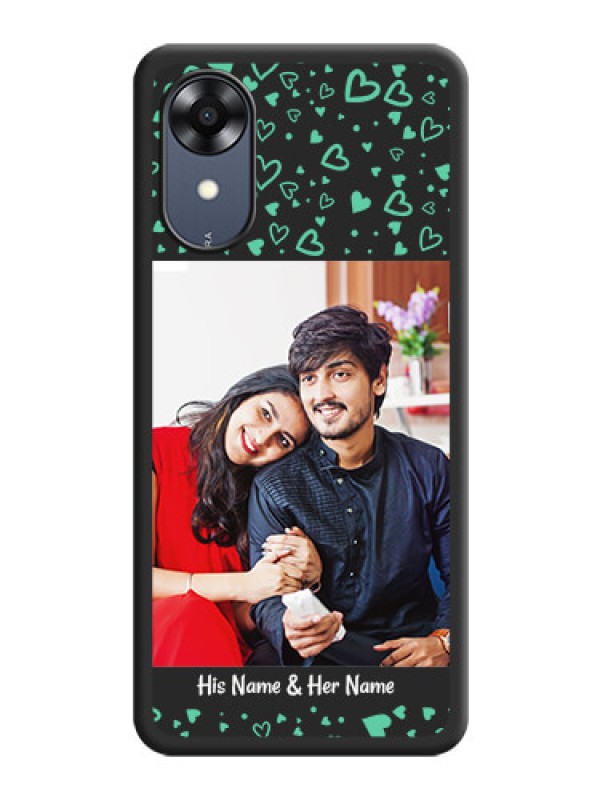 Custom Sea Green Indefinite Love Pattern on Photo on Space Black Soft Matte Mobile Cover - Oppo A17k