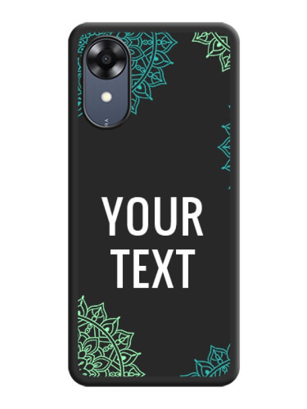 Custom Your Name with Floral Design on Space Black Custom Soft Matte Back Cover - Oppo A17k