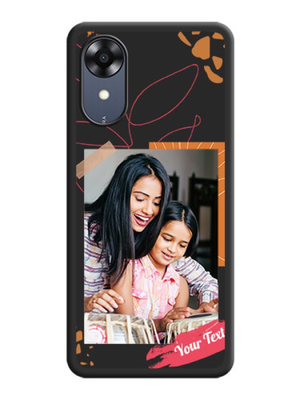 Custom Orange Photo Frame on Space Black Custom Soft Matte Phone Back Cover - Oppo A17k