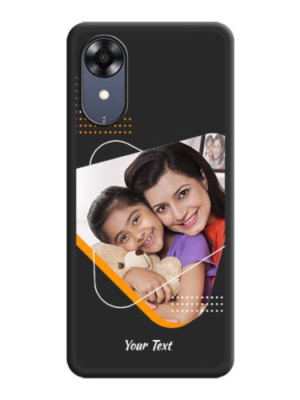 Custom Yellow Triangle on Photo on Space Black Soft Matte Phone Cover - Oppo A17k