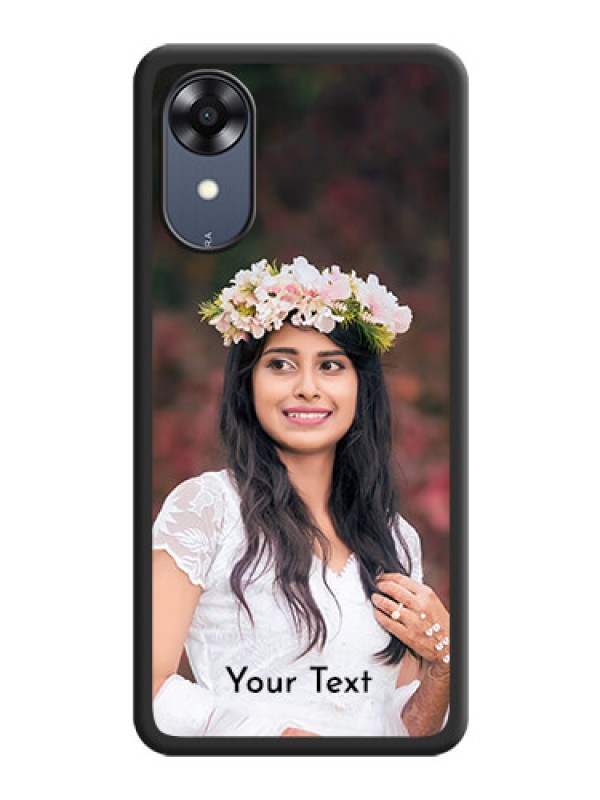 Custom Full Single Pic Upload With Text On Space Black Personalized Soft Matte Phone Covers -Oppo A17K