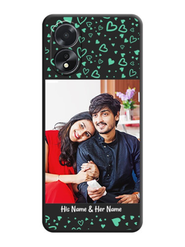 Custom Sea Green Indefinite Love Pattern - Photo on Space Black Soft Matte Mobile Cover - Oppo A18