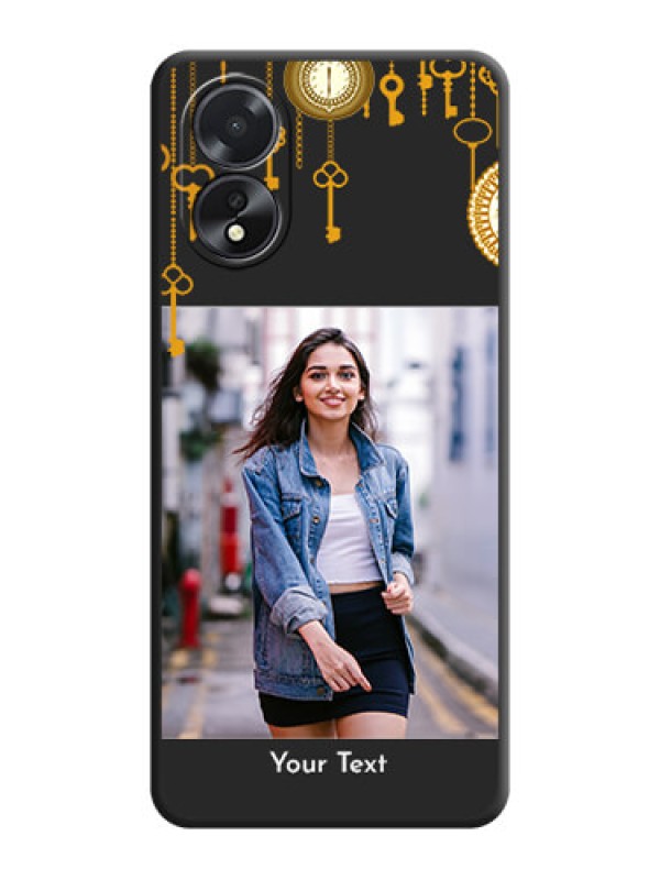 Custom Decorative Design with Text on Space Black Custom Soft Matte Back Cover - Oppo A18