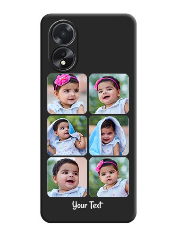 Custom Floral Art with 6 Image Holder - Photo on Space Black Soft Matte Mobile Case - Oppo A18