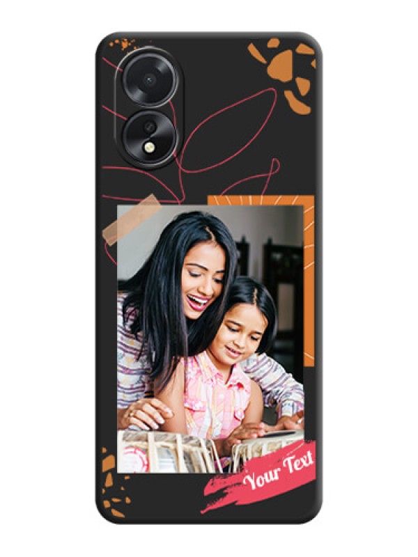 Custom Orange Photo Frame on Space Black Custom Soft Matte Phone Back Cover - Oppo A18
