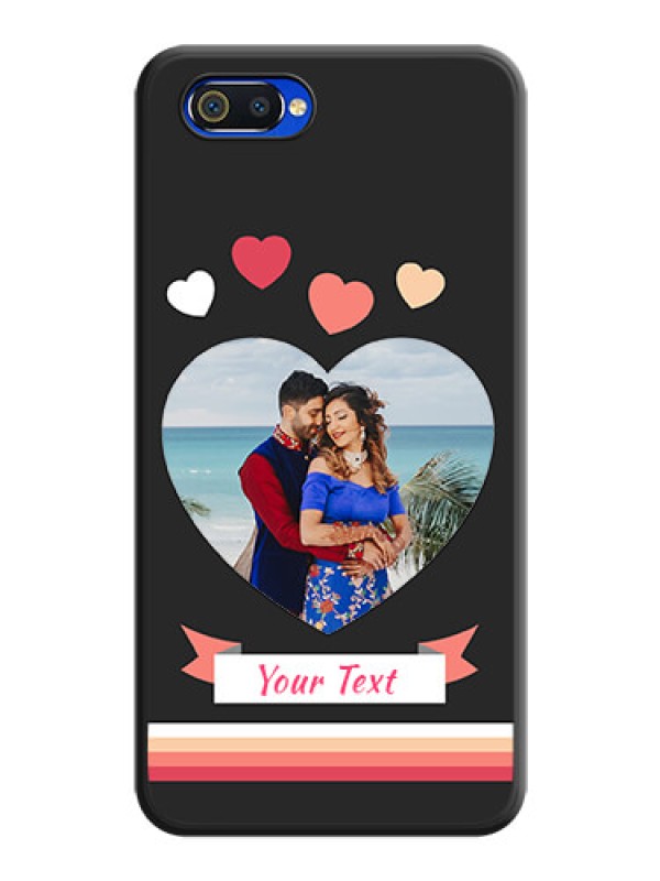 Custom Love Shaped Photo with Colorful Stripes on Personalised Space Black Soft Matte Cases - Oppo A1k
