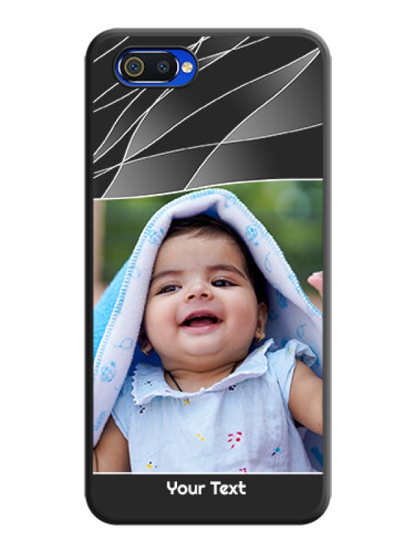 Custom Mixed Wave Lines on Photo on Space Black Soft Matte Mobile Cover - Oppo A1k