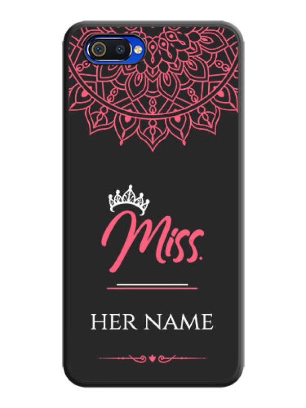 Custom Mrs Name with Floral Design on Space Black Personalized Soft Matte Phone Covers - Oppo A1k