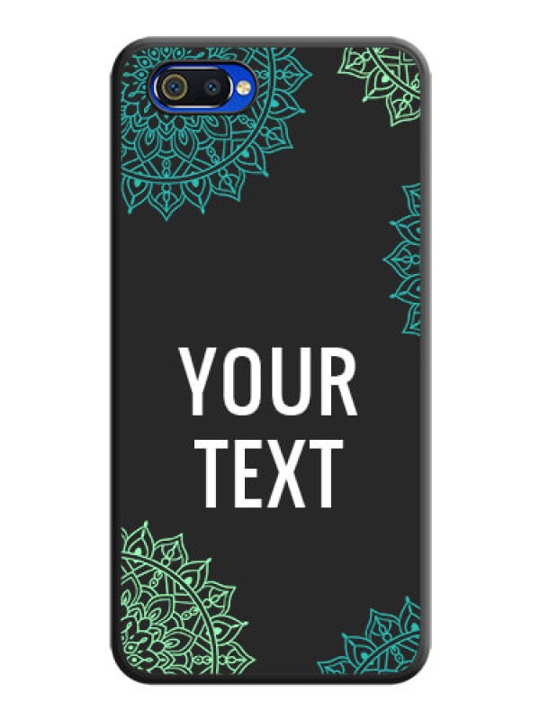 Custom Your Name with Floral Design on Space Black Custom Soft Matte Back Cover - Oppo A1k