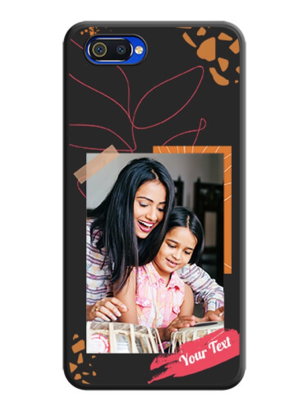Custom Orange Photo Frame on Space Black Custom Soft Matte Phone Back Cover - Oppo A1k