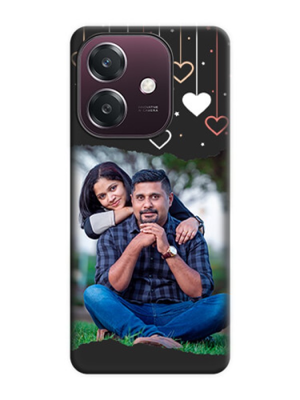 Custom Love Hangings with Splash Wave Picture On Space Black Custom Soft Matte Mobile Back Cover - Oppo A3 5G