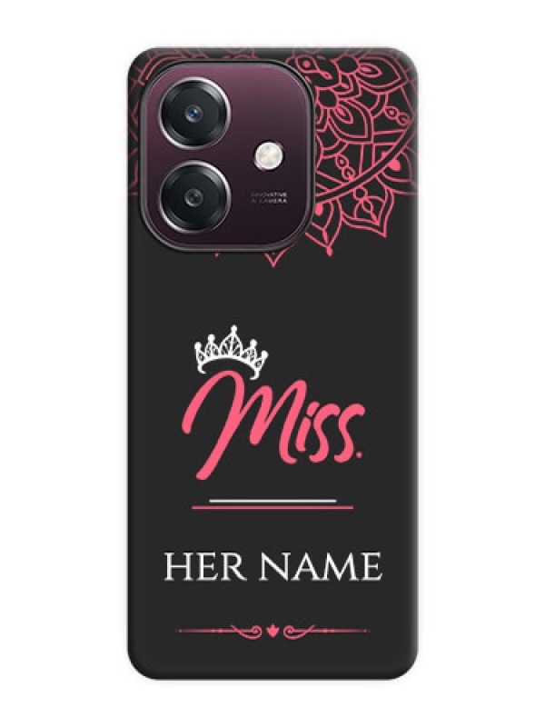 Custom Mrs Name with Floral Design On Space Black Custom Soft Matte Mobile Back Cover - Oppo A3 5G