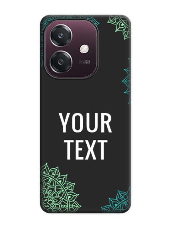 Custom Your Name with Floral Design On Space Black Custom Soft Matte Mobile Back Cover - Oppo A3 5G