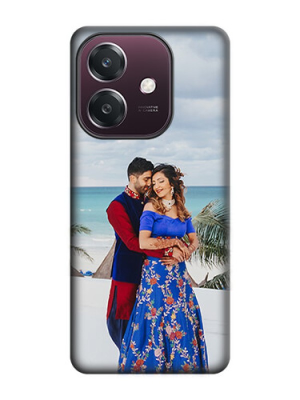 Custom Full Single Pic Upload On Space Black Custom Soft Matte Mobile Back Cover - Oppo A3 5G