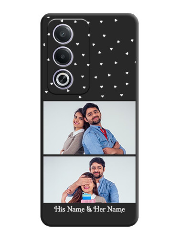 Custom Miniature Love Symbols with Name On Space Black Custom Soft Matte Mobile Back Cover - Oppo A3 Pro 5G