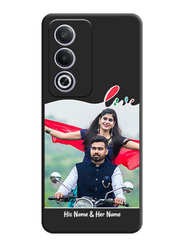 Custom Fall in Love Pattern with Picture on Photo On Space Black Custom Soft Matte Mobile Back Cover - Oppo A3 Pro 5G