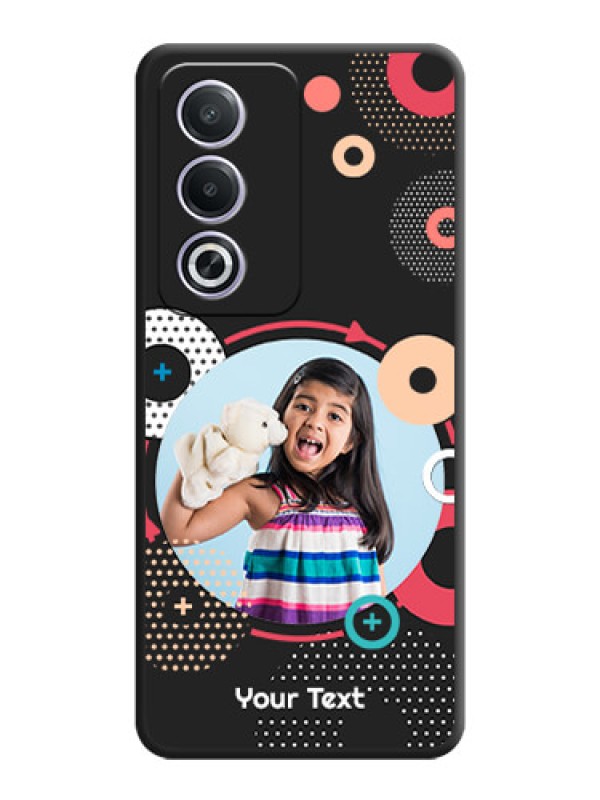 Custom Multicoloured Round Image On Space Black Custom Soft Matte Mobile Back Cover - Oppo A3 Pro 5G