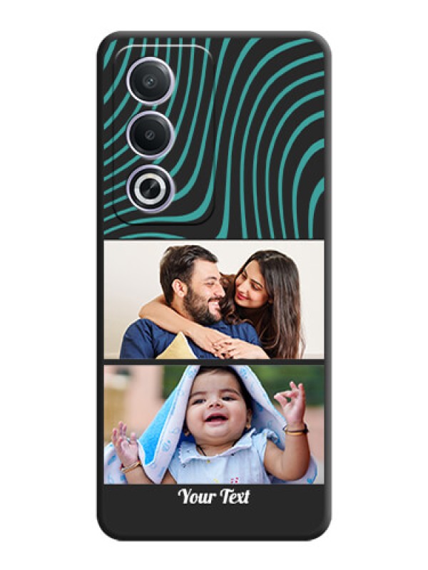 Custom Wave Pattern with 2 Image Holder On Space Black Custom Soft Matte Mobile Back Cover - Oppo A3 Pro 5G