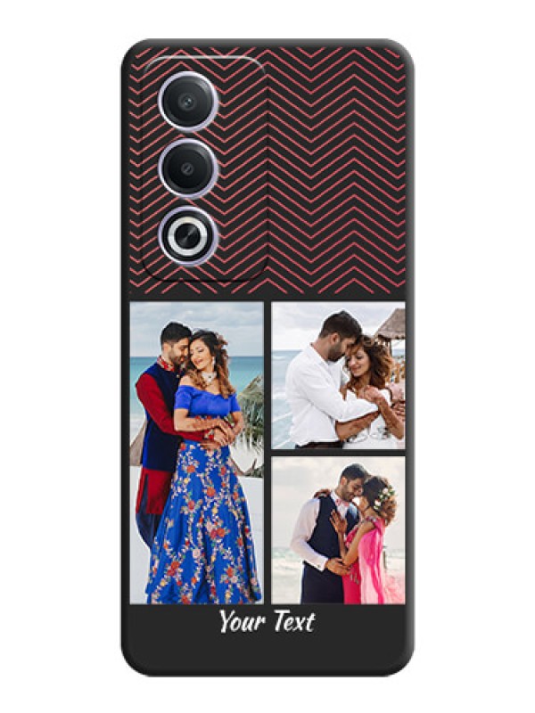 Custom Wave Pattern with 3 Image Holder On Space Black Custom Soft Matte Mobile Back Cover - Oppo A3 Pro 5G