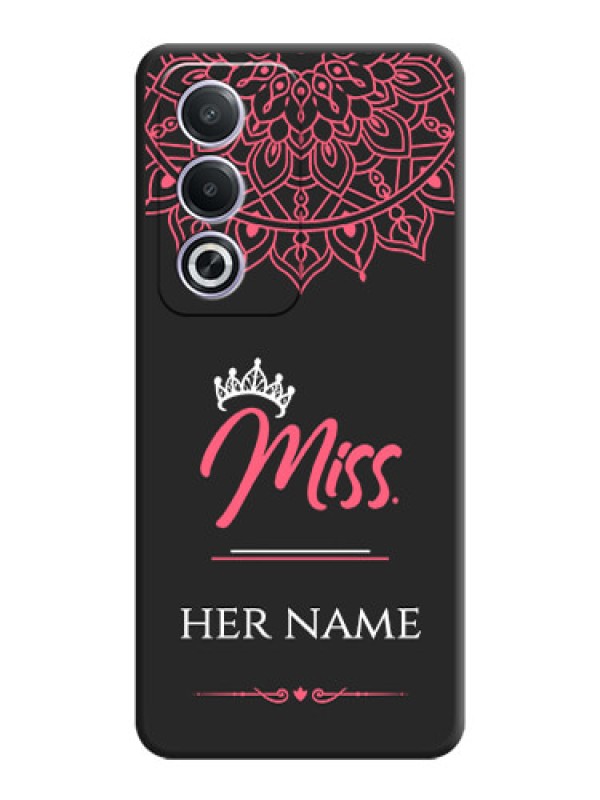 Custom Mrs Name with Floral Design On Space Black Custom Soft Matte Mobile Back Cover - Oppo A3 Pro 5G