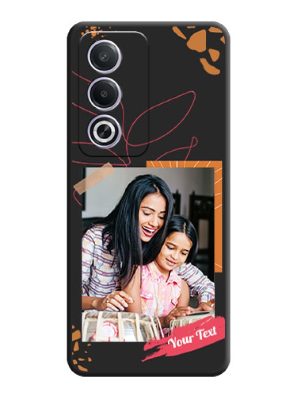 Custom Orange Photo Frame On Space Black Custom Soft Matte Mobile Back Cover - Oppo A3 Pro 5G