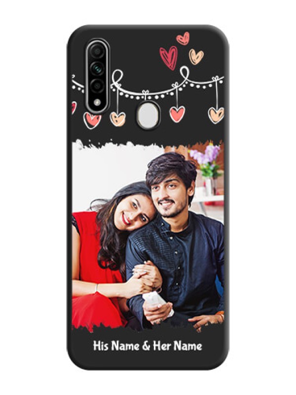 Custom Pink Love Hangings with Name on Space Black Custom Soft Matte Phone Cases - Oppo A31