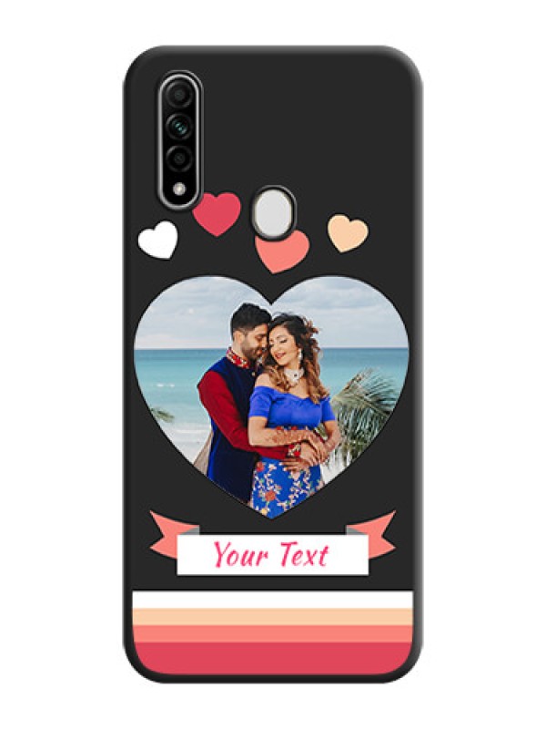 Custom Love Shaped Photo with Colorful Stripes on Personalised Space Black Soft Matte Cases - Oppo A31
