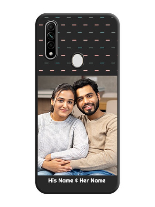 Custom Line Pattern Design with Text on Space Black Custom Soft Matte Phone Back Cover - Oppo A31