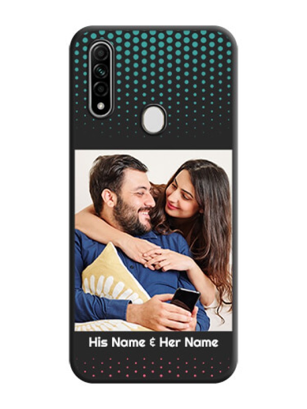 Custom Faded Dots with Grunge Photo Frame and Text on Space Black Custom Soft Matte Phone Cases - Oppo A31