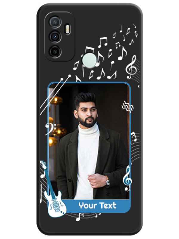 Custom Musical Theme Design with Text on Photo on Space Black Soft Matte Mobile Case - Oppo A33 2020