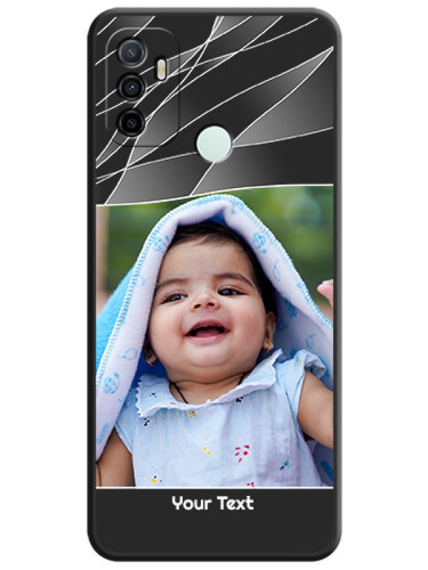Custom Mixed Wave Lines on Photo on Space Black Soft Matte Mobile Cover - Oppo A33 2020