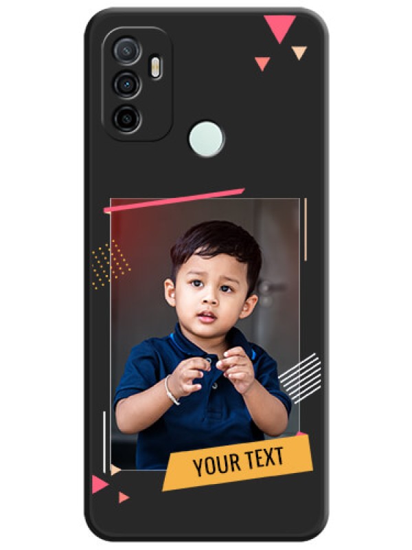 Custom Photo Frame with Triangle Small Dots on Photo on Space Black Soft Matte Back Cover - Oppo A33 2020