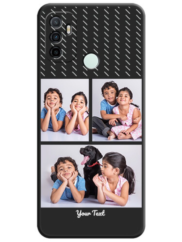 Custom Cross Dotted Pattern with 2 Image Holder  on Personalised Space Black Soft Matte Cases - Oppo A33 2020