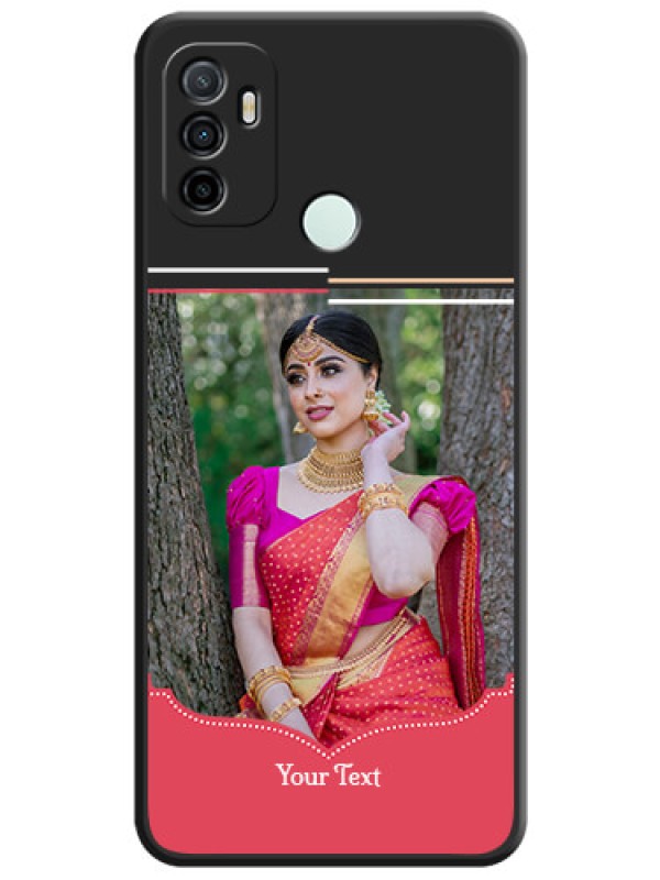 Custom Classic Plain Design with Name on Photo on Space Black Soft Matte Phone Cover - Oppo A33 2020
