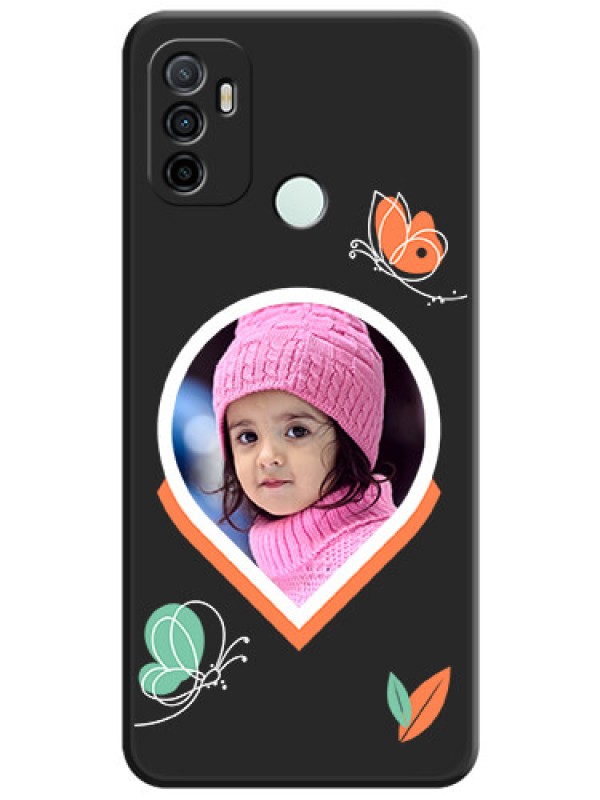 Custom Upload Pic With Simple Butterly Design On Space Black Personalized Soft Matte Phone Covers -Oppo A33 2020