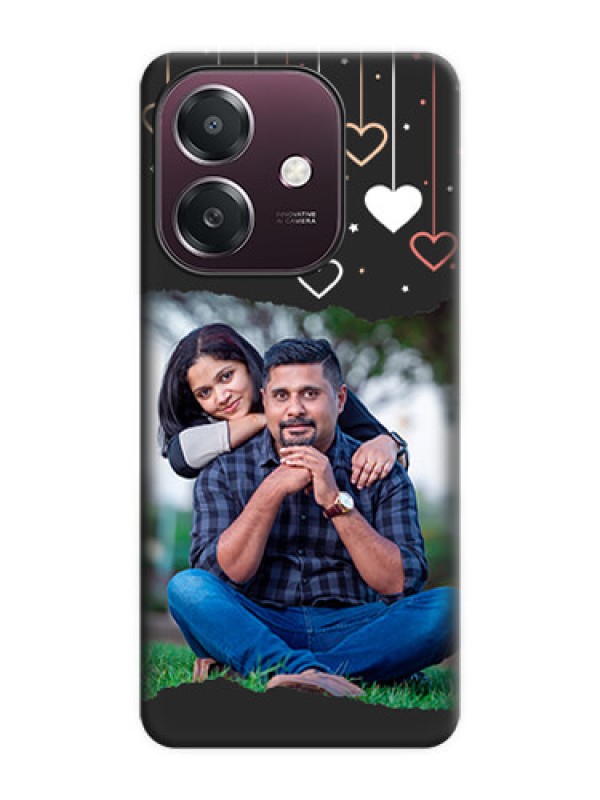 Custom Love Hangings with Splash Wave Picture On Space Black Custom Soft Matte Mobile Back Cover - Oppo A3X 4G