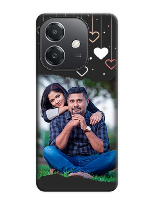 Custom Love Hangings with Splash Wave Picture On Space Black Custom Soft Matte Mobile Back Cover - Oppo A3X 5G