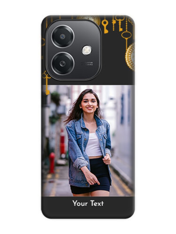 Custom Decorative Design with Text On Space Black Custom Soft Matte Mobile Back Cover - Oppo A3X 5G