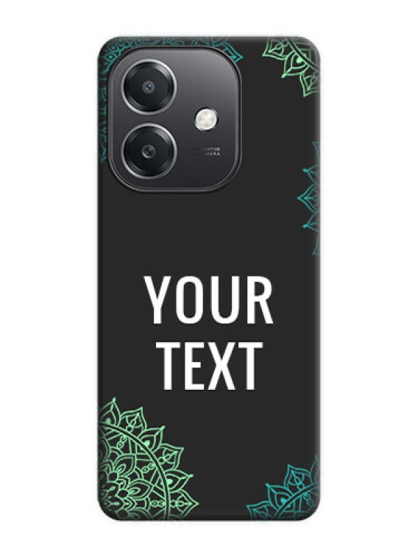 Custom Your Name with Floral Design On Space Black Custom Soft Matte Mobile Back Cover - Oppo A3X 5G