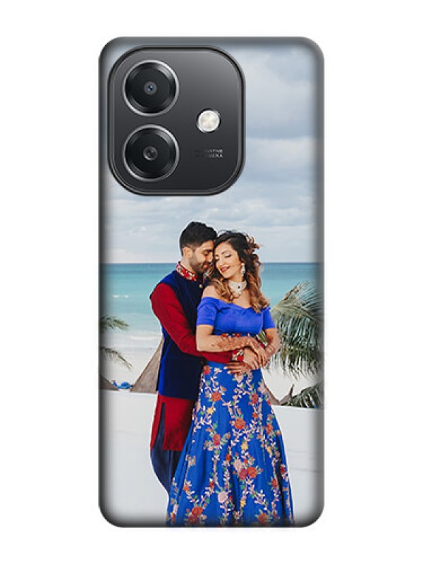 Custom Full Single Pic Upload On Space Black Custom Soft Matte Mobile Back Cover - Oppo A3X 5G